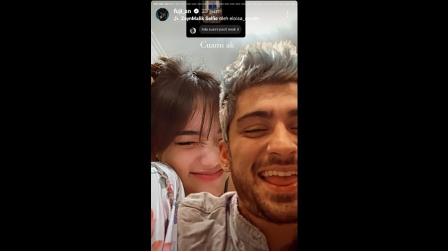 Fuji mengedit foto bersama Zayn Malik (Instagram/@fuji_an)