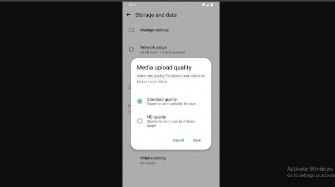 Fitur baru WhatsApp, kirim media kualitas HD otomatis. [WABetaInfo]