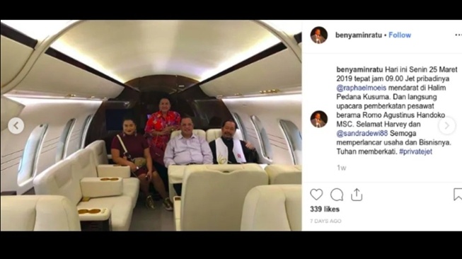 Harvey Moeis beri hadiah jet pribadi untuk Rapahel Moeis (Instagram)