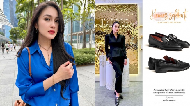 Koleksi sepatu branded Sandra Dewi. (Instagram/ hermes.selebriti)