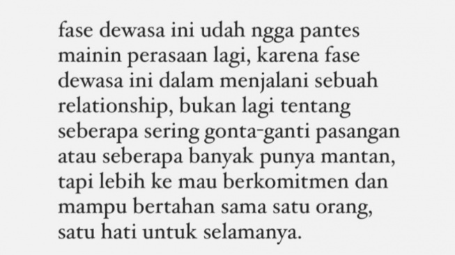 Lolly curhat tentang bagaimana rasanya menjadi orang dewasa. [Instagram]