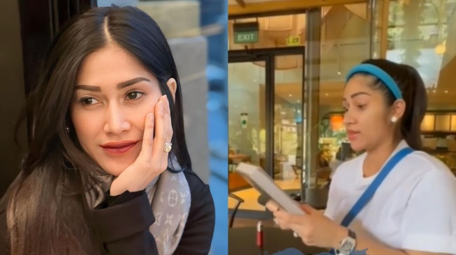 Icha Annisa Faradila melakukan sumpah Al Quran di depan suami Stevie Agnecya. (TikTok)