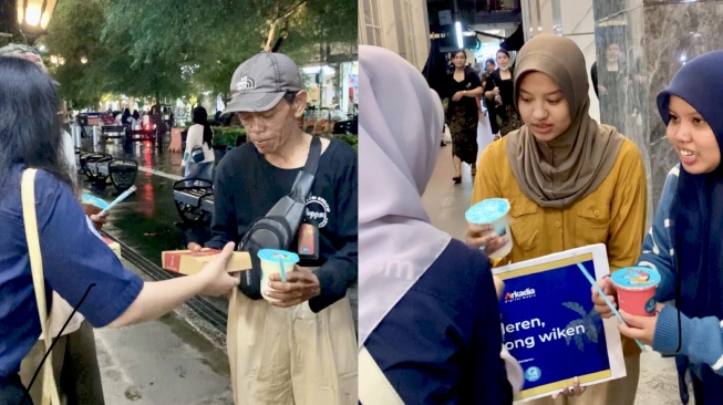 Berbagi Kebaikan, Suara.com dan Yoursay Bagikan Takjil Gratis di Tugu Jogja serta Malioboro