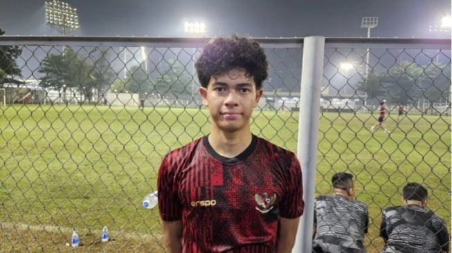 Pemain Timnas Indonesia U-20, Dillan Yabran Rinaldi. (ANTARA/Rauf Adipati)