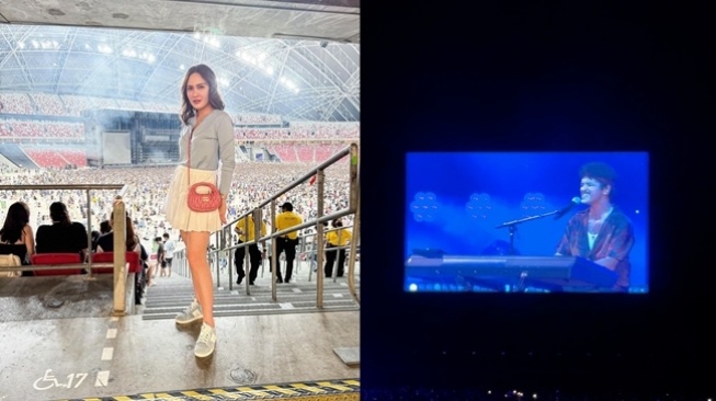 Potret Artis Nonton Konser Bruno Mars di Singapura (Instagram/@shandyaulia)