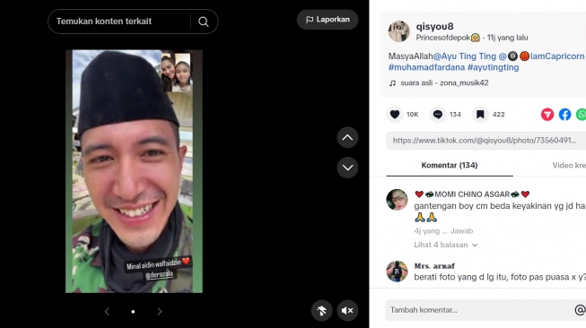 Ayu Ting Ting video call bareng Muhammad Fardana (TikTok/@qisyou8)