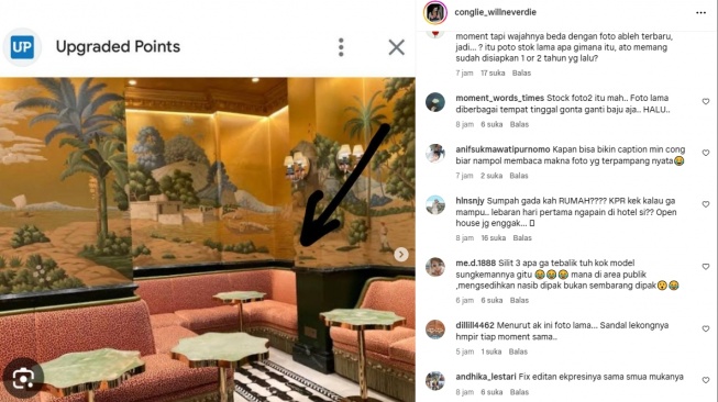 Lobi hotel yang diduga menjadi latar belakang foto lebaran Syahrini dan Reino Barack (Instagram)