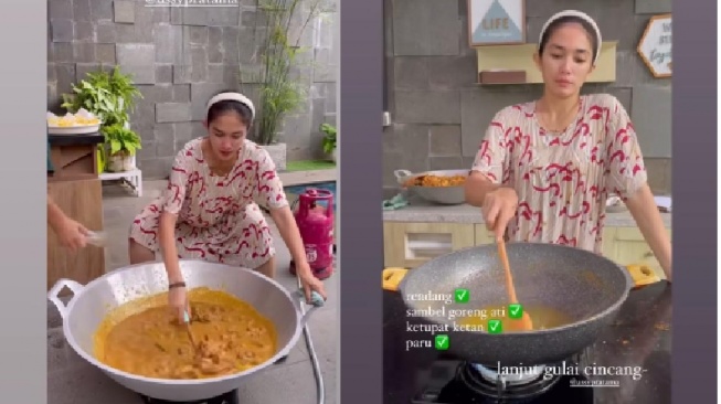 Ussy Sulistiawaty masak besar (instagram)