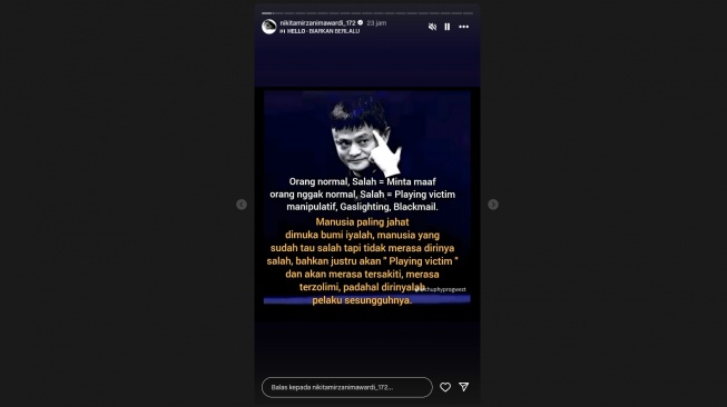 Nikita Mirzani bahas soal playing victim (instagram)