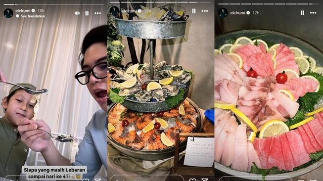 Mewahnya menu Lebaran di rumah Maia Estianty. (Instagram/elelrumi)
