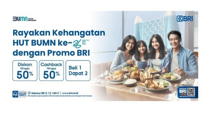 Ramaikan HUT Ke-26 BUMN, BRI Hadirkan Diskon dan Cashback hingga 50%