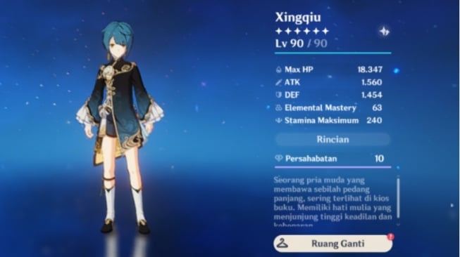 3 Fakta tentang Xingqiu di Game Genshin Impact