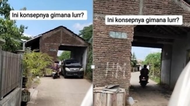 Ada Rumah di Tengah Jalan Tembus Jalan Umum, Kok Bisa? Ini Penampakannya