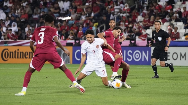 Timnas Indonesia U-23 menghadapi Qatar (pssi.org)
