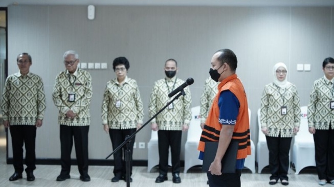 Eks Kepala Rutan KPK Achmad Fauzi (AF), Rabu (17/4/2024), secara langsung dan terbuka menyampaikan permintaan maaf soal perkara pungutan liar di Rumah Tahanan Negara (Rutan) Cabang KPK. ANTARA/HO-KPK