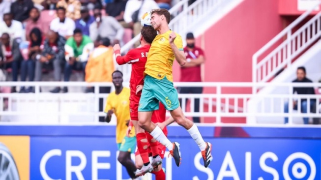 Pertandingan antara Timnas Australia U-23 melawan Yordania U-23 di Piala Asia U-23 (the-afc.com)