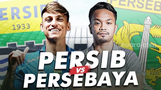 Ilustrasi pertandingan Persib vs Persebaya di pekan ke-32 BRI Liga 1. [Suara.com]