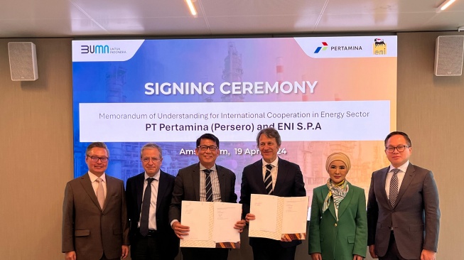 Perkuat Ketahanan Energi Nasional, Pertamina  ENI Teken MOU Kerja Sama Pengelolaan Hulu Migas