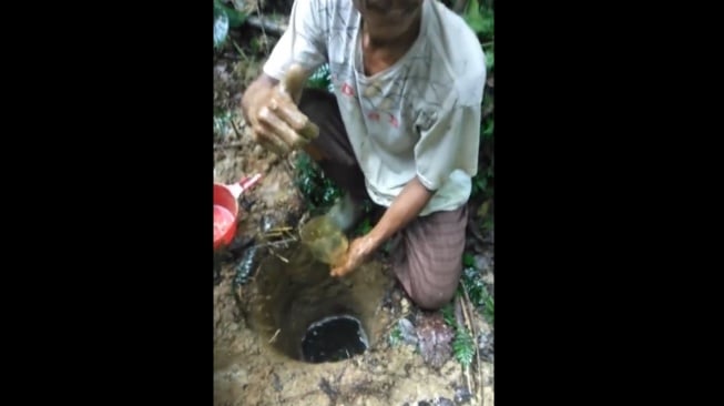 Viral Bapak-bapak Temukan Minyak di Tengah Hutan, Dijual Satu Lubangnya Rp2 Juta