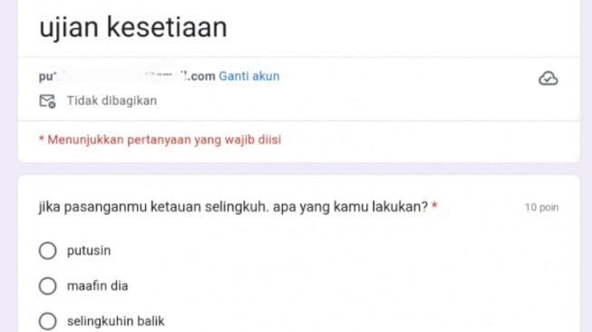 Viral di Tiktok! Link Tes Kesetiaan Google Form dan Cara Mainnya, Jangan Sampai Skormu Dibawah 50