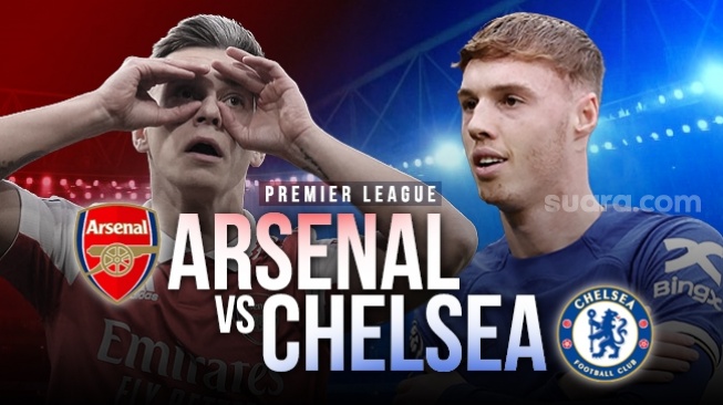 Ilustrasi pertandingan Premier League antara Arsenal vs Chelsea. [Suara.com]