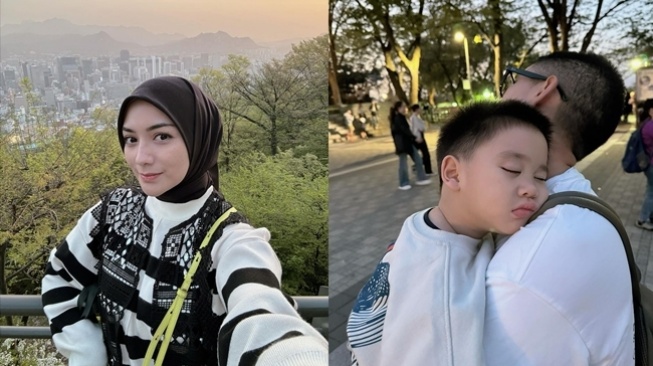 Potret Rezky Aditya Liburan di Korea (Instagram/@citraciki)