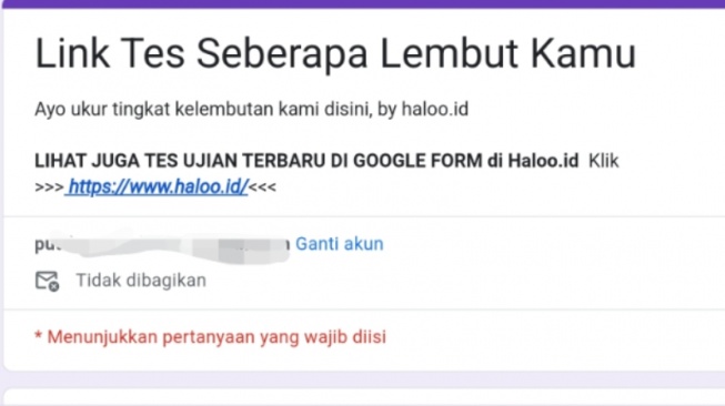 Tes Seberapa Lembut Kamu Google Form, Simak Tata Cara dan Linknya Berikut