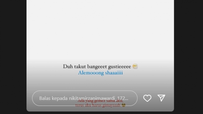 Nikita Mirzani Instagram Strory Soal Kegemasan [Instagram/nikitamirzanimawardi_172]