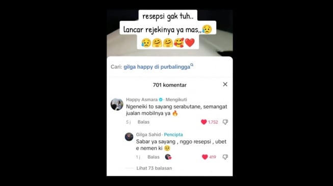 Happy Asmara dan Gilga Sahid sedang mempersiapkan resepsi pernikahan (TikTok @desyramawati04)