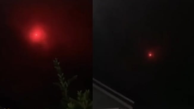 Viral sebuah video penampakan cahaya berwarna merah mirip bola api di langit Banyuwangi, Jawa Timur. [Instagram]