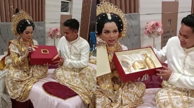 Souvenir pernikahan untuk tamu VIP Putri DA. (TikTok/adenladi96)