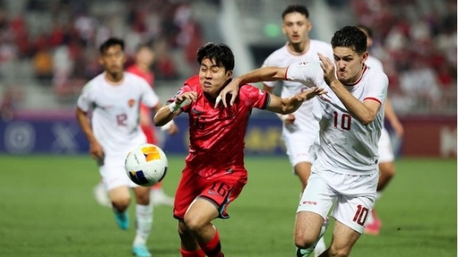 Pemain Timnas Indonesia, Justin Hubner saat melawan Korea Selatan di Piala Asia U-23 (the-afc.com)