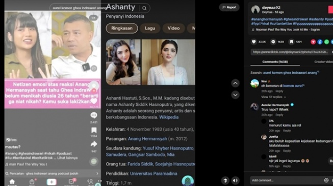 Beda Tanggapan Terkait Ucapan Anang Hermansyah ke Ghea Indrawari, Ini Pendidikan Ashanty dan Aurel Hermansyah