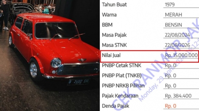 Mobil Morris Mini Raffi Ahmad. (Instagram)