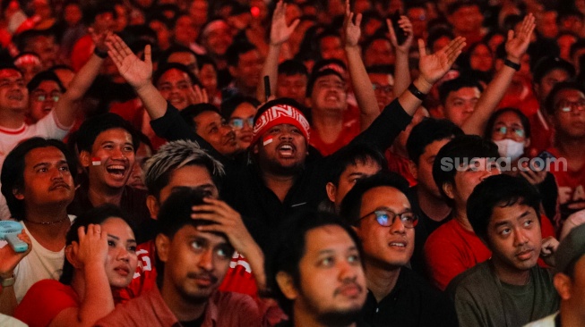 Keseruan Nobar Timnas Indonesia di GBK