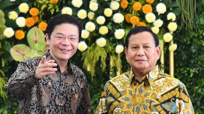 Presiden RI terpilih periode 2024-2029, Prabowo Subianto dan PM Singapura baru terpilih Lawrence Wong. [Foto: Rusman - Biro Pers Sekretariat Presiden]