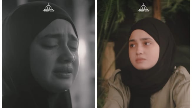 Syifa Hadju saat ikuti acara kajian di Bandung dengan Dara Arafah dan Nabila Ishma (Instagram/@forestcamp.id)