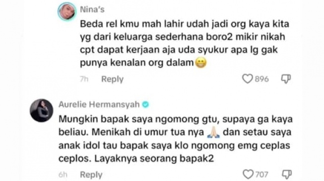 Aurel Hermansyah pasang badan bela Anang dari komentar miring (Instagram/@lambe__danu)