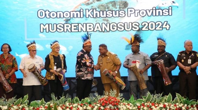 Musyawarah Perencanaan Pembangunan (Musrenbang) Provinsi Papua Barat Tahun 2024 yang berlangsung di Ballroom Meridien Hotel Aston Viu Manokwari, Papua Barat, Senin (29/4/2024). (Dok: Kemendagri)