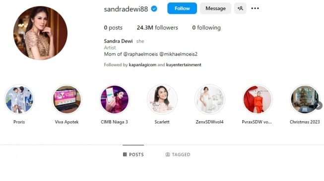 Instagram Sandra Dewi [tangkapanlayar]