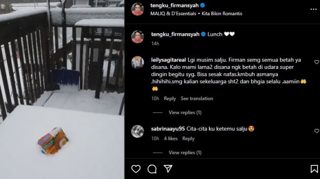 Tengku Firmansyah pamer indomie. (Instagram)