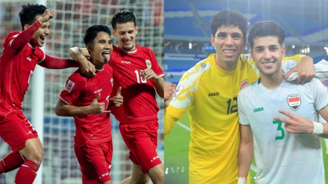 Kolase Timnas Indonesia U-23 vs Irak. (Dok. PSSI & Irak FA)