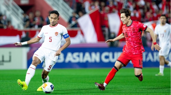 Kapten Timnas Indonesia, Rizky Ridho saat berlaga melawan Korea Selatan di Piala Asia U-23 (the-afc.com)