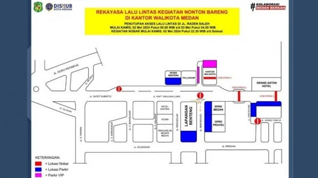 Ada Nobar Timnas Indonesia vs Irak, Berikut Rekayasa Lalu Lintas di Kawasan Kantor Wali Kota Medan