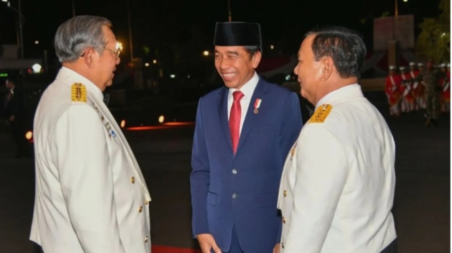 Susilo Bambang Yudhoyono (SBY), Jokowi, dan Prabowo.[ANTARA/HO-Tim Humas Partai Gerindra]