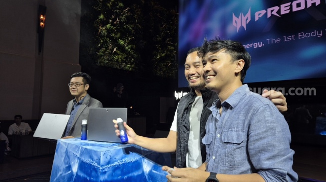 Peluncuran Predator Triton Neo 16 dan kolaborasi dengan HMNS, Jakarta, Jumat (3/5/2024). [Suara.com/Dythia Novianty]