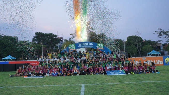 Kemeriahan Partai final MilkLife Soccer Challenge – Surabaya Series 1 2024.[Dok Istimewa]
