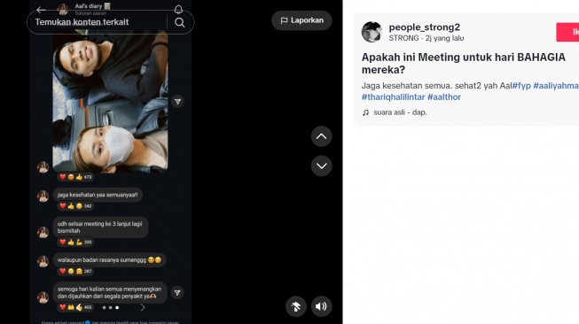 Aaliyah Massaid dan Thariq Halilintar (TikTok @people_strong2)