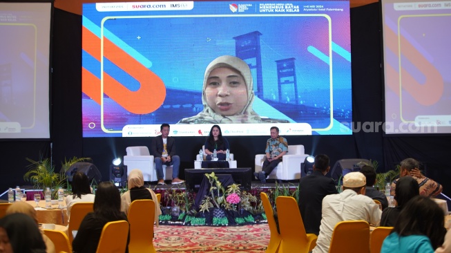 Acara Sumatera Media Summit (SMS) 2024 yang digelar Suara.com berlangsung di Hotel Aryaduta Palembang, Sumatera Selatan (Sumsel), Senin (6/5/2024). [Foto dok. Suara.com]