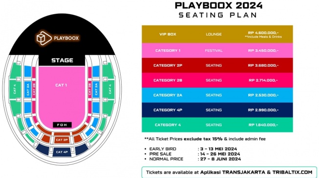 Seat plan konser The Fray dan Echosmith di Jakarta (Playboox)